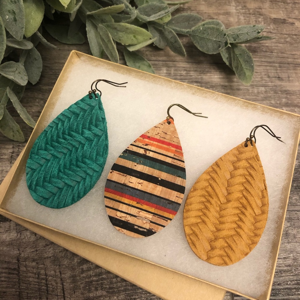 Malibu Cork & Leather Earring Bundle